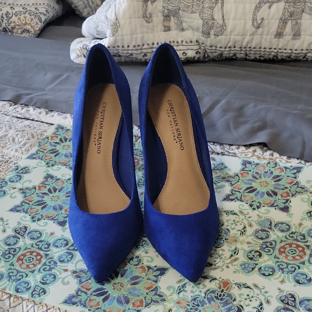 Christian Siriano Women's Royal Blue Suede Pumps, Size 9